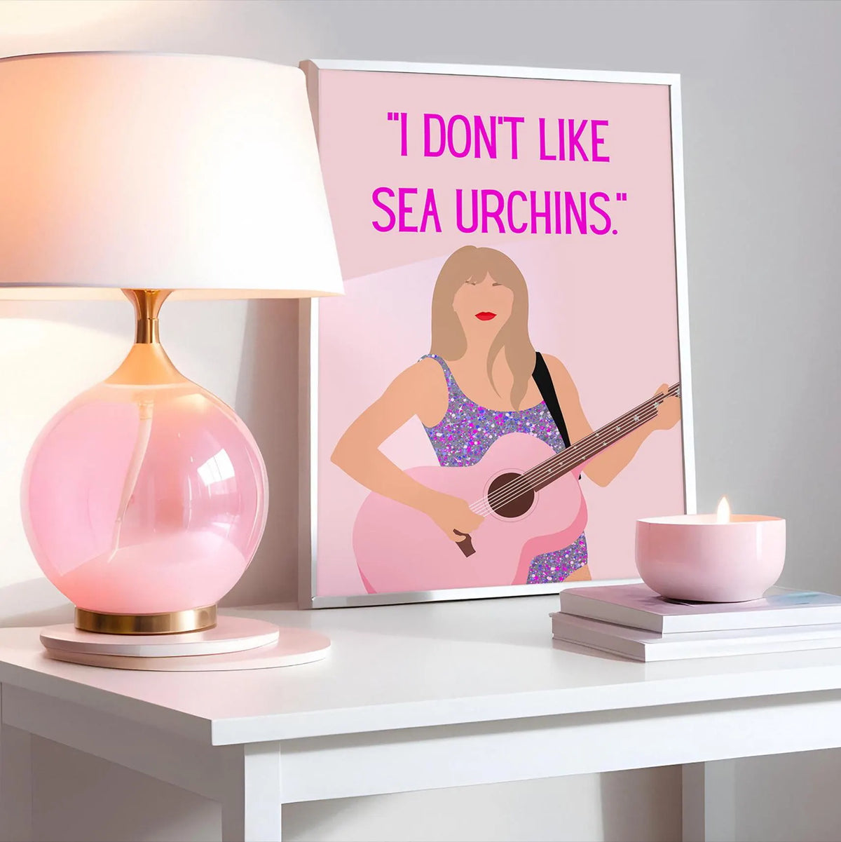 Taylor Swift Quote I don't like Sea Urchins Pink Print
