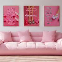 Give a girl the right shoe and she can conquer the world Pink Print